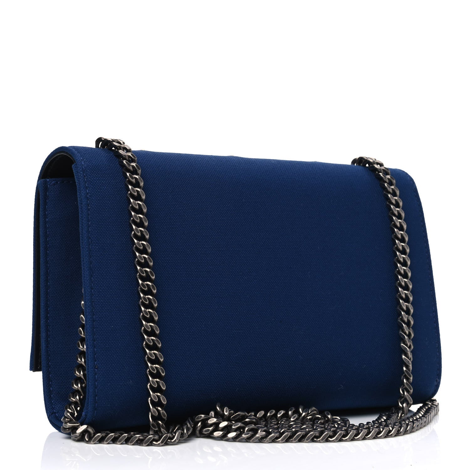 Saint Laurent Canvas Embroidered Stars Small Monogram Kate Satchel Blue Bianco 2 of 5