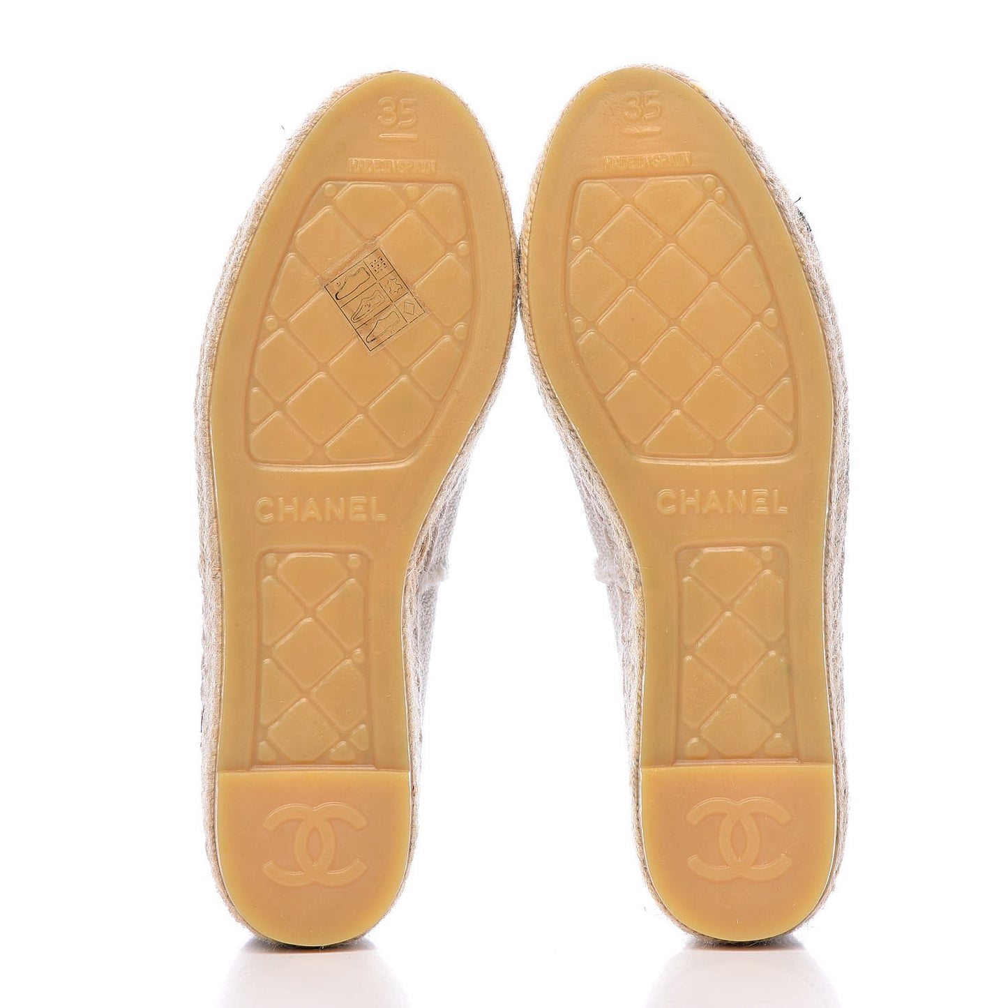 Linen CC Espadrilles 35 Beige Black