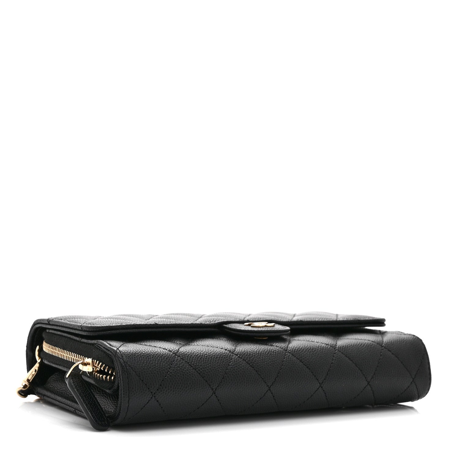 Chanel Caviar Quilted Phone Holder Wallet on Removable Chain Black 4 of 12