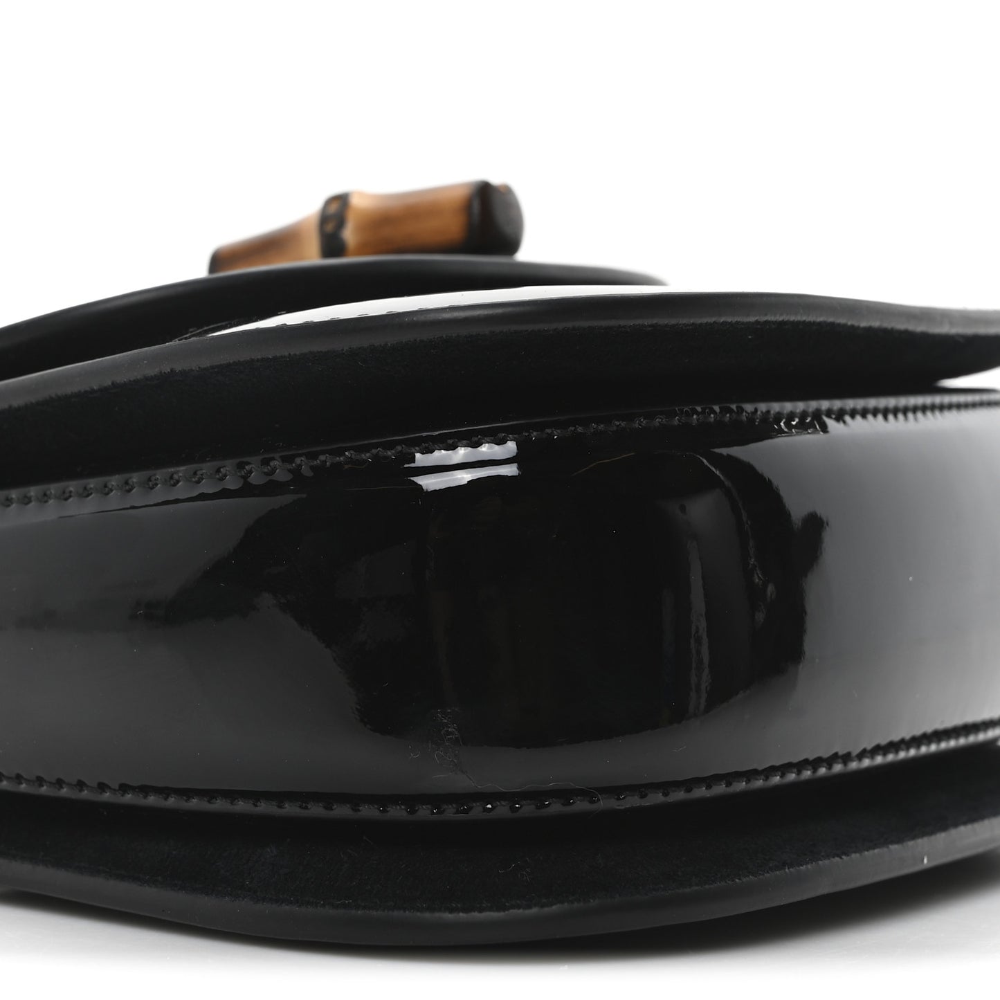 Patent Mini Bamboo 1947 Top Handle Chain Bag Black