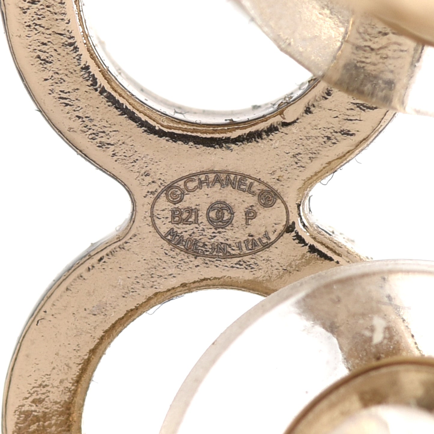 Metal Pearl CC Coco Climber Clip On Earrings Gold