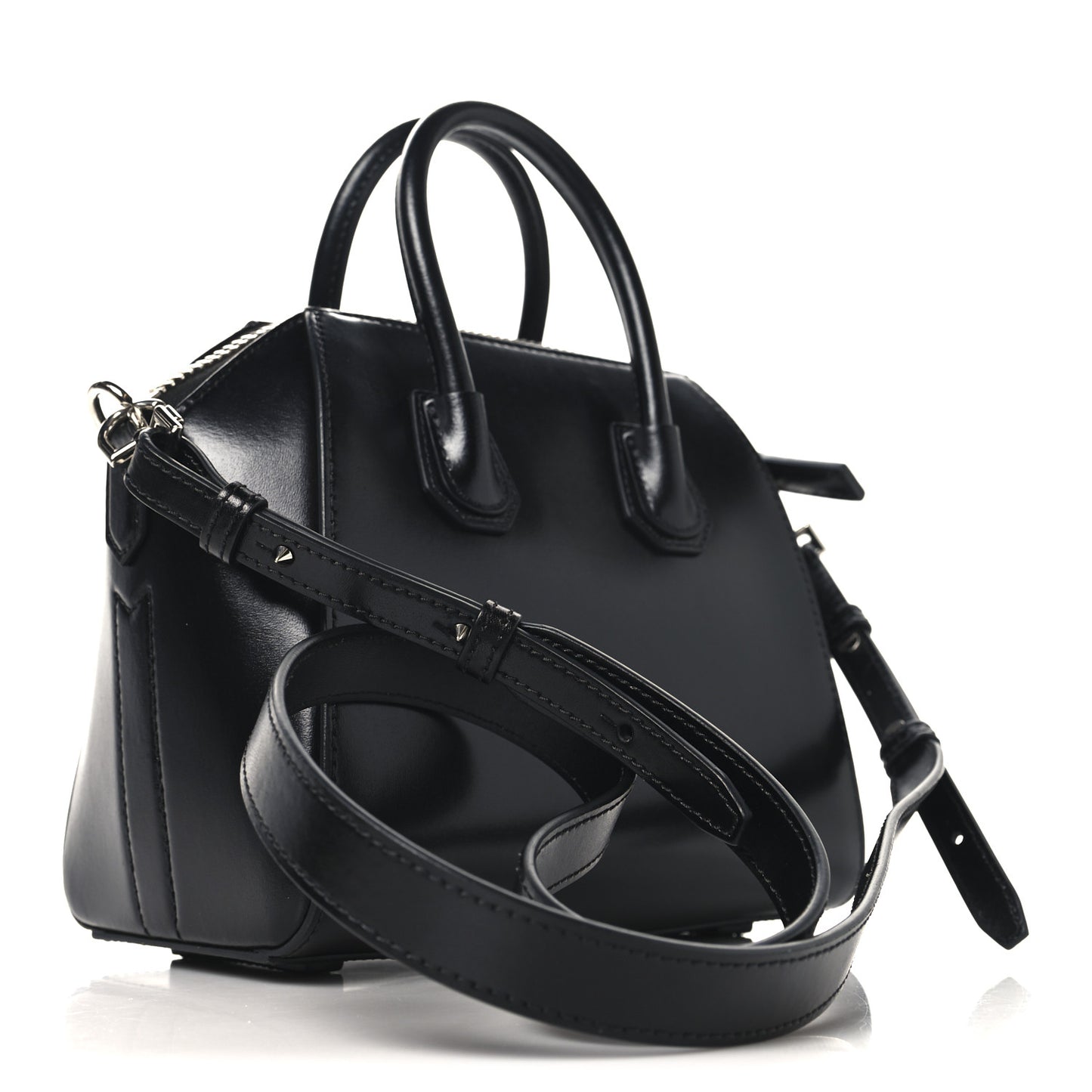 Shiny Lord Calfskin Mini Antigona Black