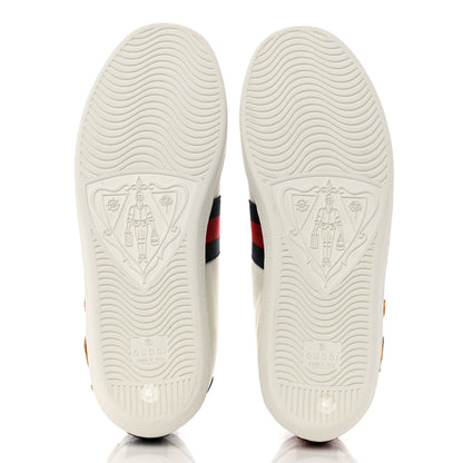 Gucci Calfskin Nappa Web LOVED Embroidered Womens Ace Sneakers 40 White Red Flame Notte 5 of 9