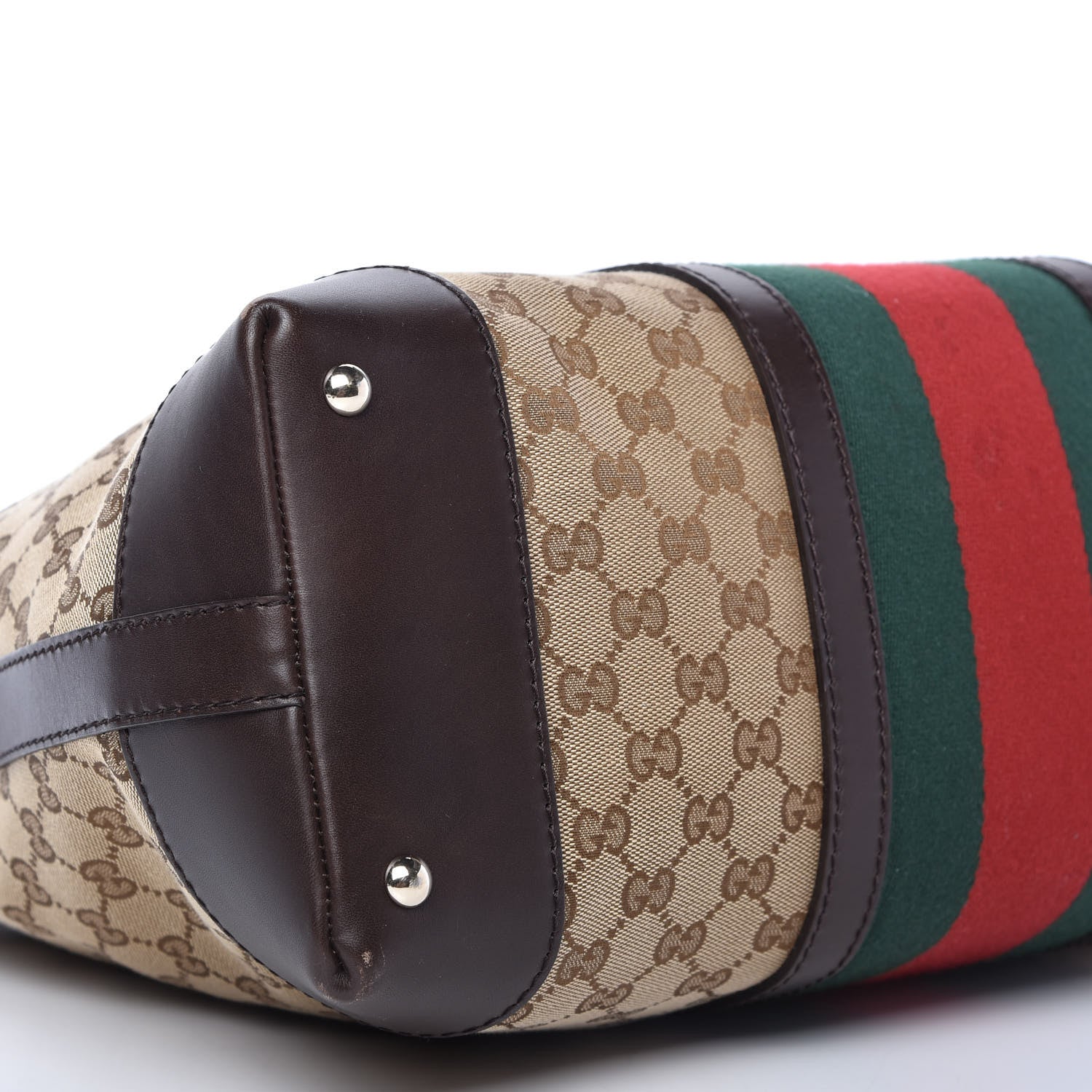 Gucci GG Canvas Vintage Web Large Tote Brown 6 of 11