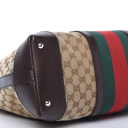 Gucci GG Canvas Vintage Web Large Tote Brown 6 of 11