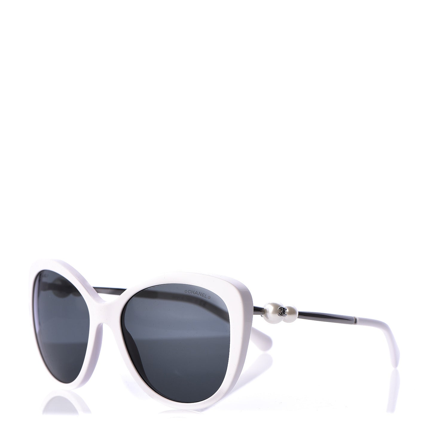 Acetate Pearl Butterfly Sunglasses 5338-H White