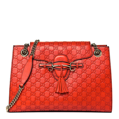 Gucci Guccissima Large Emily Chain Shoulder Bag Sun Orange 1 of 9