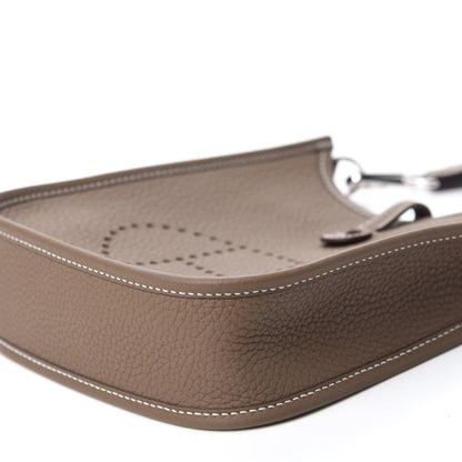 Hermes Taurillon Clemence Amazone Evelyne TPM Etoupe Bleu Indigo 7 of 11