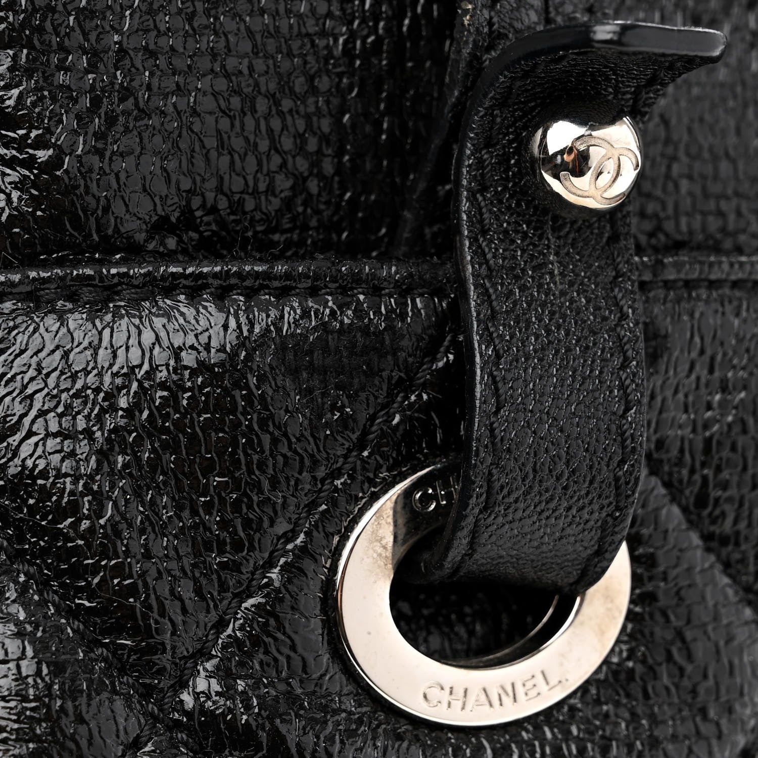 Chanel Coated Canvas Paris Biarritz Satchel Black 12 of 14