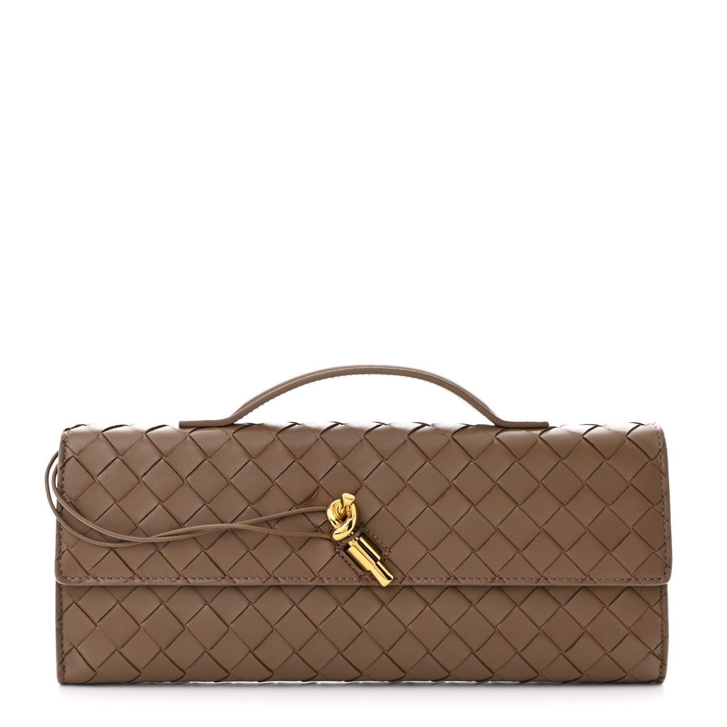 Bottega Veneta Nappa Intrecciato Long Andiamo Top Handle Clutch Pinecone 1 of 10