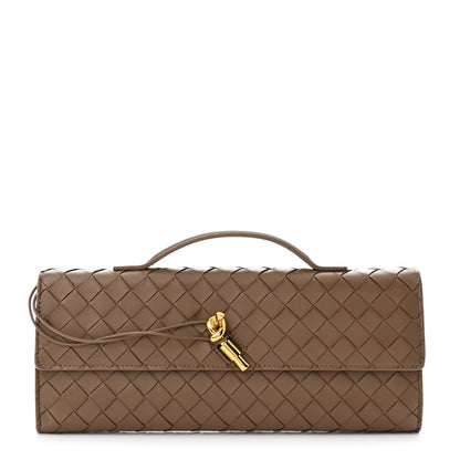 Bottega Veneta Nappa Intrecciato Long Andiamo Top Handle Clutch Pinecone 1 of 10