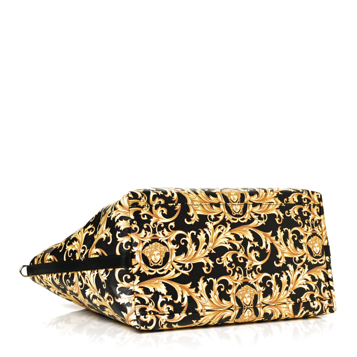 Versace Grained Calfskin Baroque Print Medusa Tote Black 4 of 13