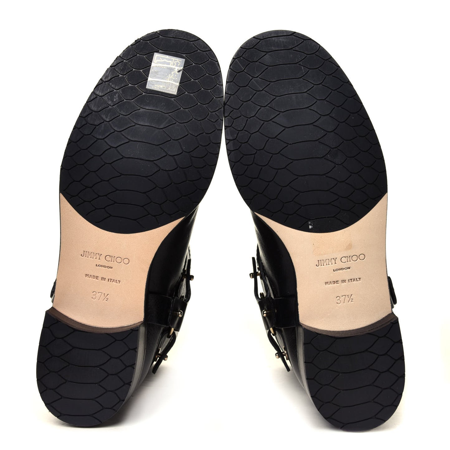 Shiny Calfskin Dixi Low Moto Boots 37.5 Black