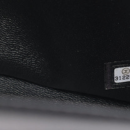 Chanel Sequin Logo Single Flap Green Silver Black 7 of 9