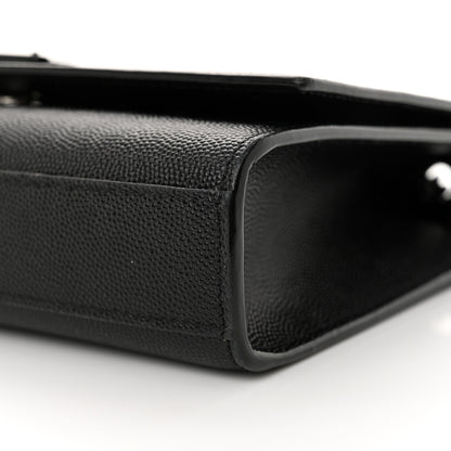 Saint Laurent Grain De Poudre Small Monogram Monochrome Kate Satchel Black 10 of 10