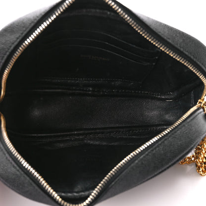 Saint Laurent Grain De Poudre Matelasse Monogram Mini Lou Camera Bag Black 5 of 11