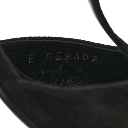 Chanel Suede Lambskin Cap Toe Crystal Slingback Pumps 37 Black 7 of 9