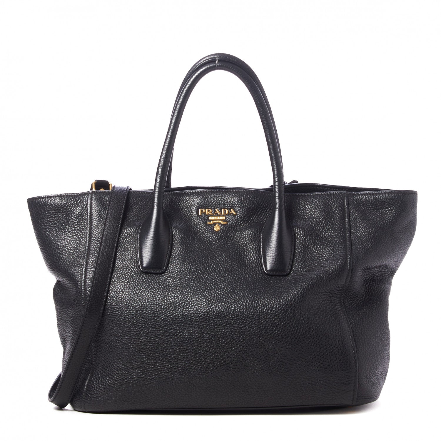 Prada Vitello Daino Tote Black 1 of 8