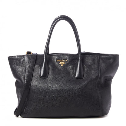 Prada Vitello Daino Tote Black 1 of 8