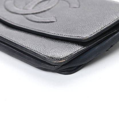 Chanel Caviar Timeless CC Wallet On Chain WOC Black 11 of 21