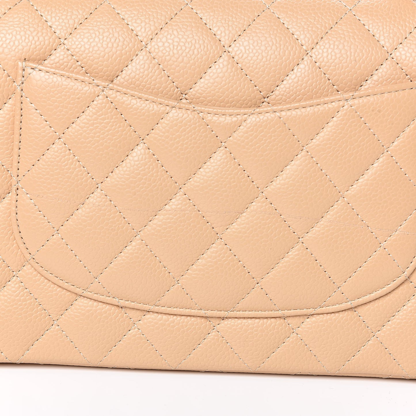 Caviar Quilted Medium Double Flap Beige Clair