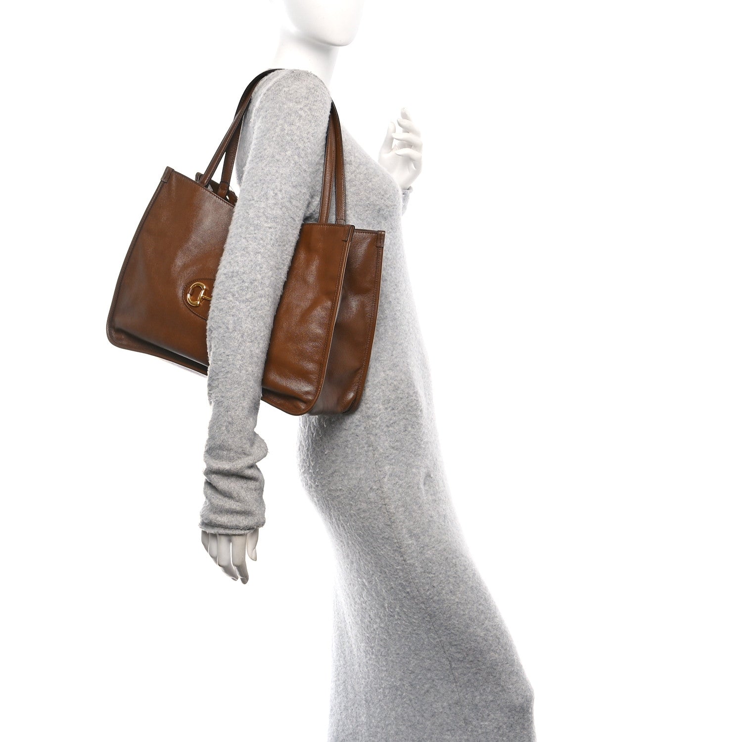 Gucci New Sakai Calfskin Lux Horsebit 1955 Tote Bag Brown Sugar 2 of 11