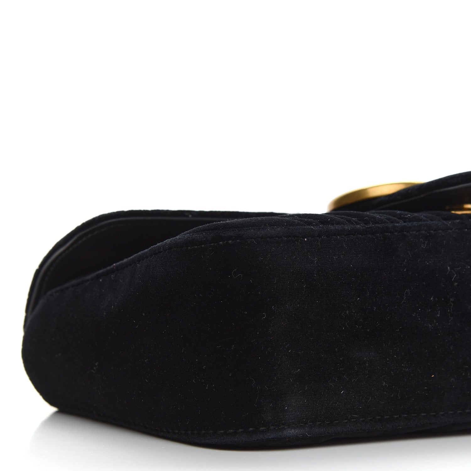 Gucci Velvet Matelasse Small GG Marmont Shoulder Bag Black 8 of 9