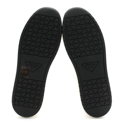Prada Vitello Rois Triangle Womens Downtown Low Top 30mm Sneakers 38.5 White Black 6 of 10