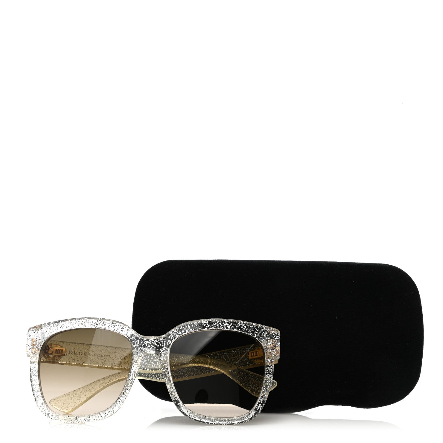 Gucci Acetate Glitter Sunglasses GG0034S Silver 8 of 9