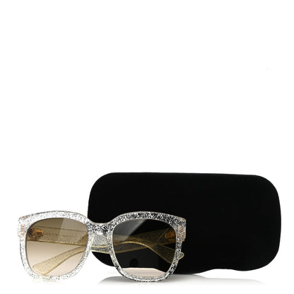 Gucci Acetate Glitter Sunglasses GG0034S Silver 8 of 9