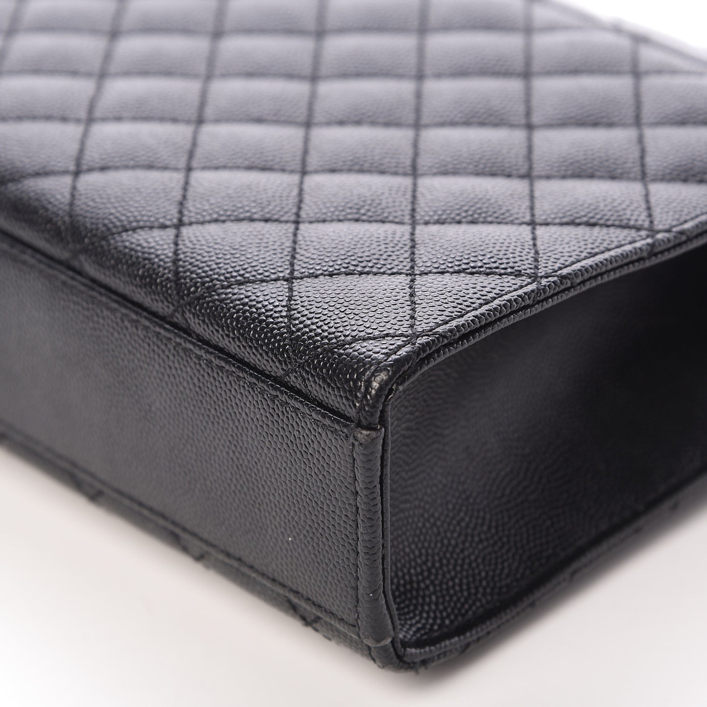 Grain De Poudre Textured Mixed Matelasse Triquilt Medium Monogram Satchel Black