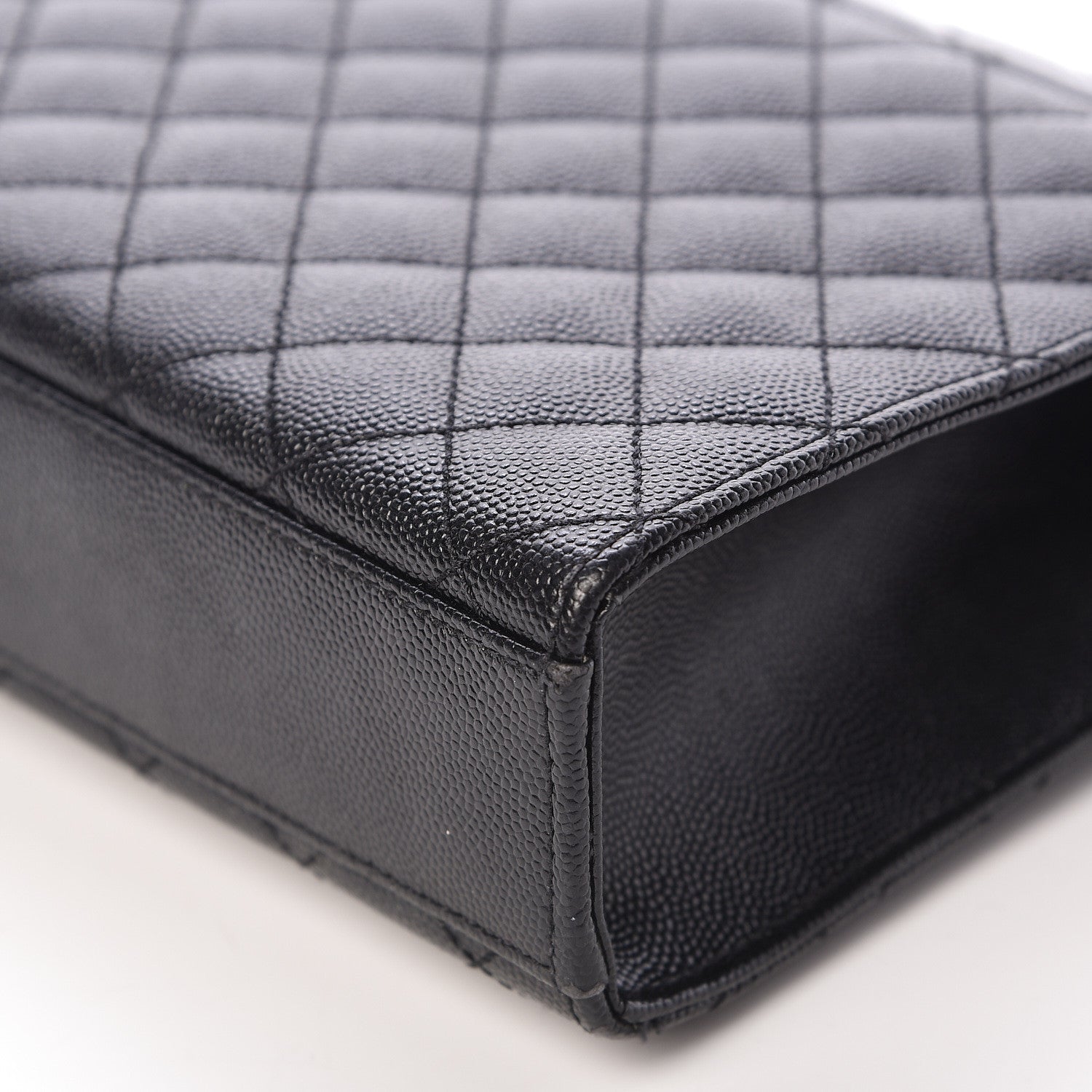 Saint Laurent Grain De Poudre Textured Mixed Matelasse Triquilt Medium Monogram Satchel Black 14 of 16