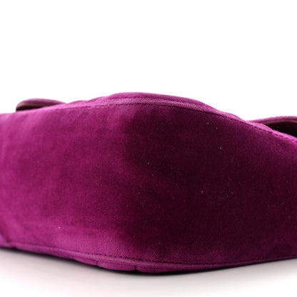 Gucci Velvet Matelasse Small GG Marmont Shoulder Bag Fuchsia Violet Cyclamen 10 of 14
