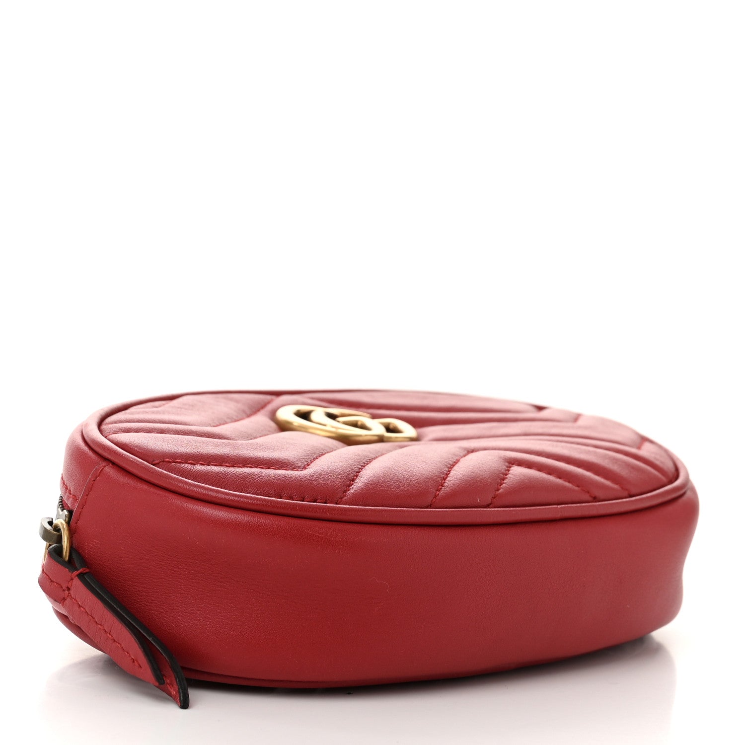 Gucci Calfskin Matelasse GG Marmont Belt Bag 85 34 Hibiscus Red 4 of 12