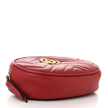 Gucci Calfskin Matelasse GG Marmont Belt Bag 85 34 Hibiscus Red 4 of 12