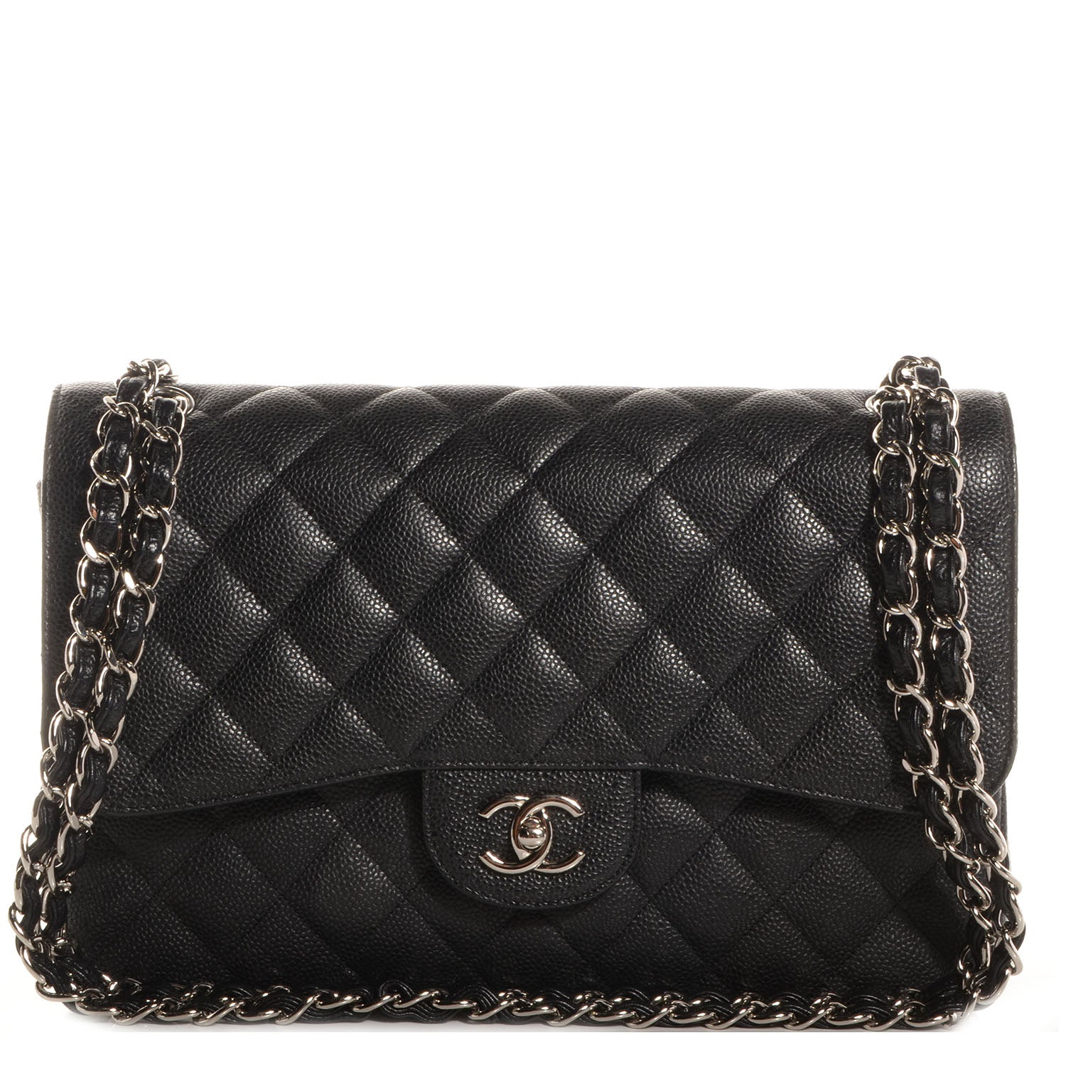 Chanel Caviar Quilted Jumbo Double Flap Black 1 of 8