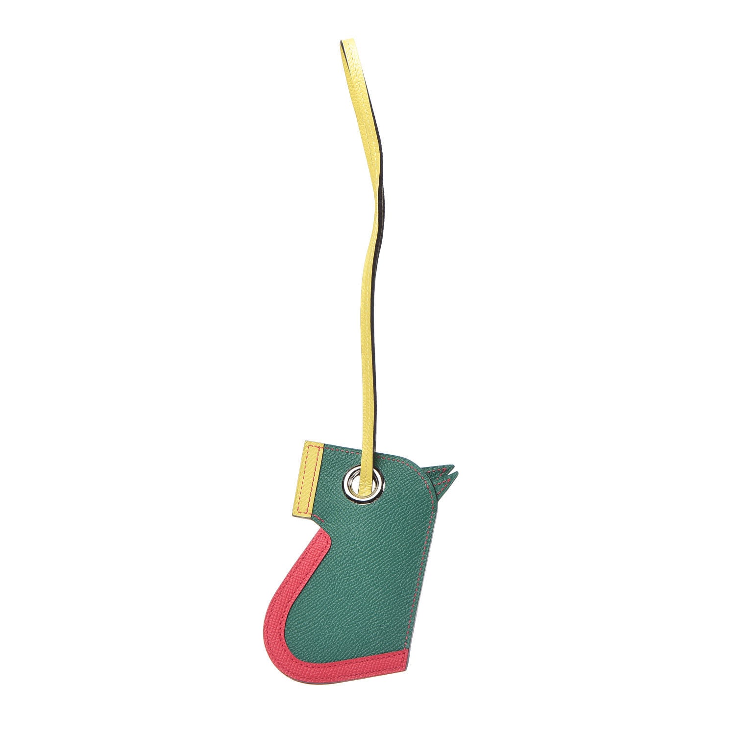 Hermes Epsom Camail Key Holder Malachite Rose Extreme Lime 2 of 6
