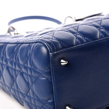 Christian Dior Lambskin Cannage Medium Lady Dior Navy 9 of 12