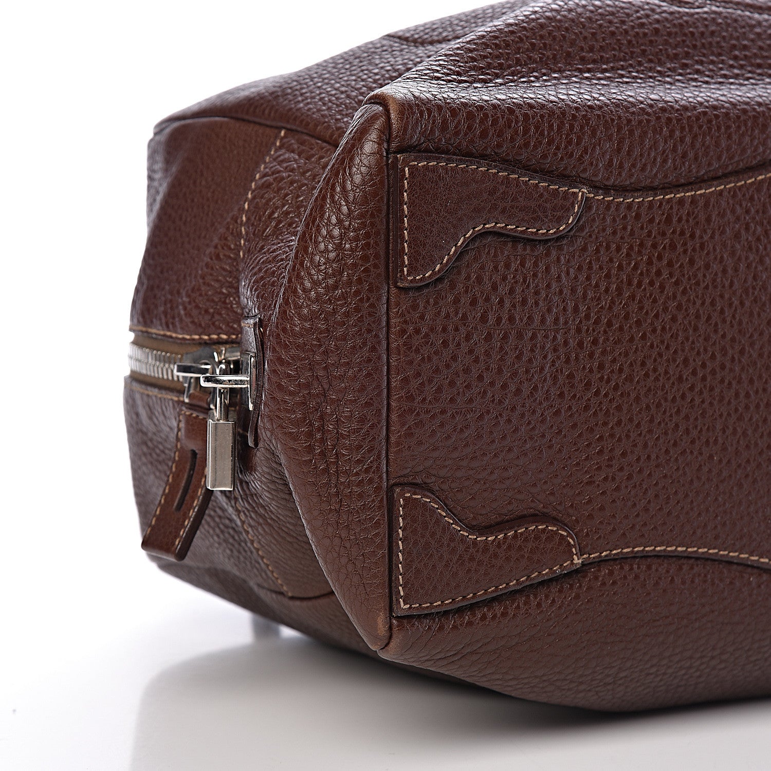 Prada Vitello Daino Logo Bowler Bruciato 8 of 9