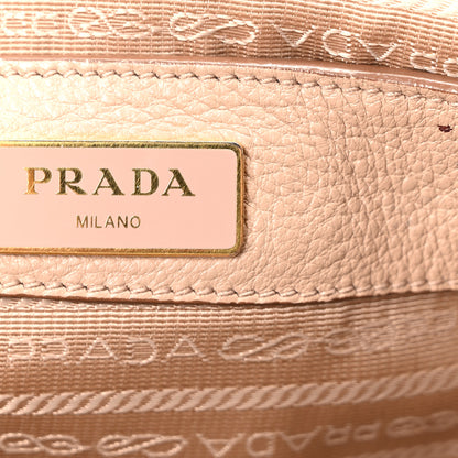 Prada Vitello Daino Embossed Logo Flap Shoulder Bag Sesamo 5 of 9