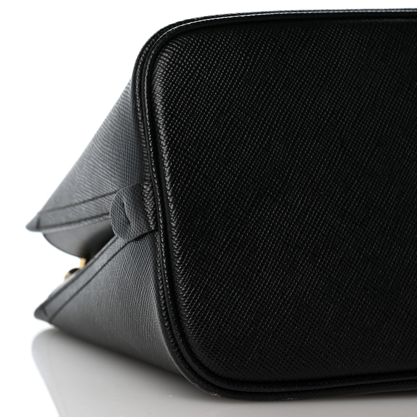 Saffiano Cuir Small Matinee Tote Black Cerise
