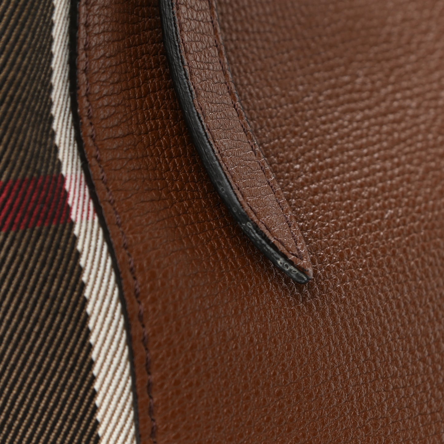 Grainy Calfskin House Check Small Canterbury Dark Sand