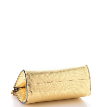 Tom Ford Snakeskin Small Cosmo T Lock Shoulder Bag Gold 4 of 6