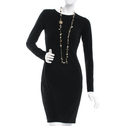 Chanel Pearl Bead Enamel CC Long Necklace Black Gold 2 of 7