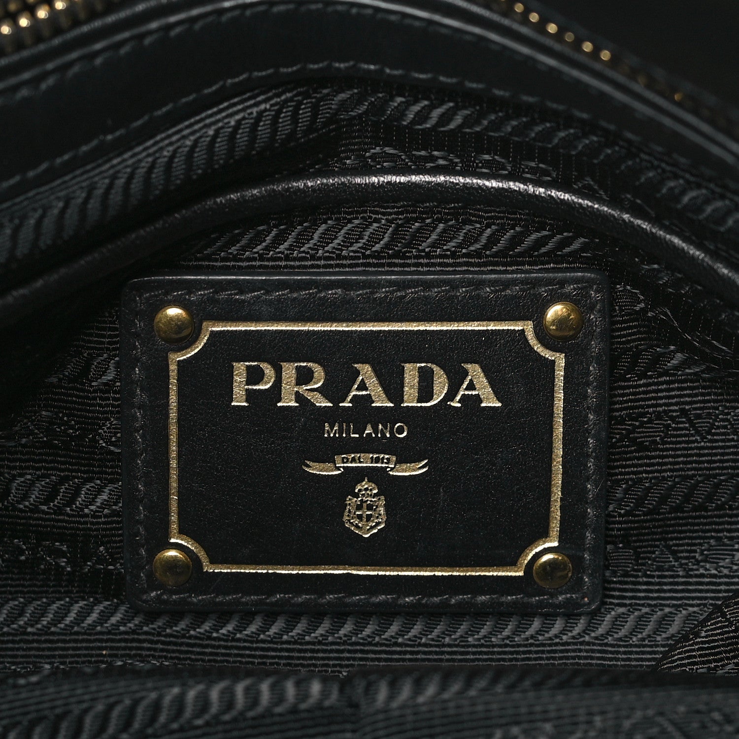 Prada Tessuto Nylon Soft Calfskin Shopping Satchel Black 6 of 9