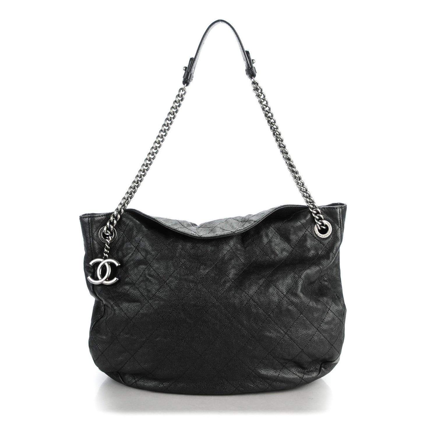 Caviar Quilted Simply CC Hobo Black