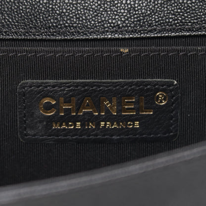 Chanel Caviar Chevron Quilted Small Boy Flap Black 6 of 12