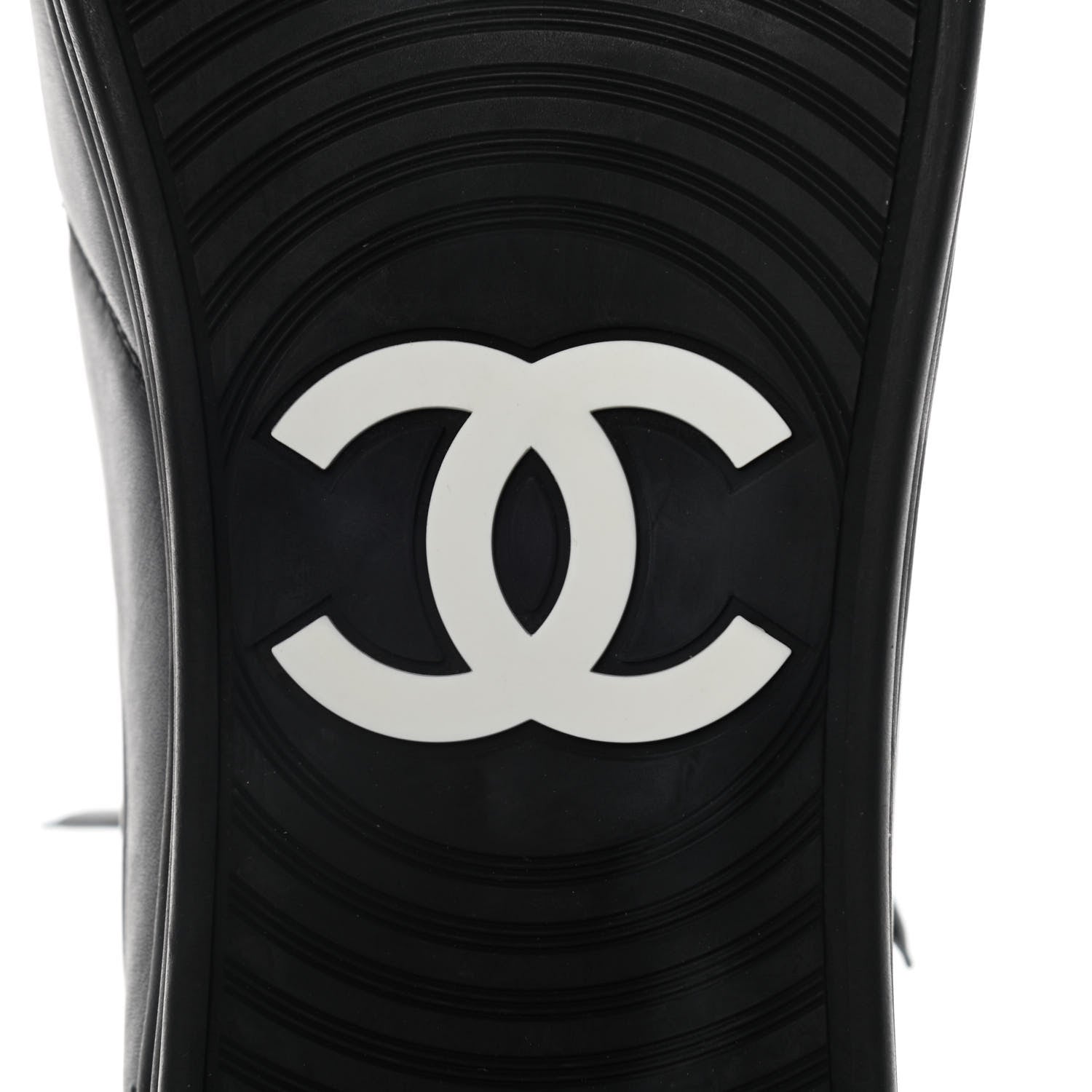 Chanel Calfskin Mens High Top CC Sneakers 41 Black 6 of 9