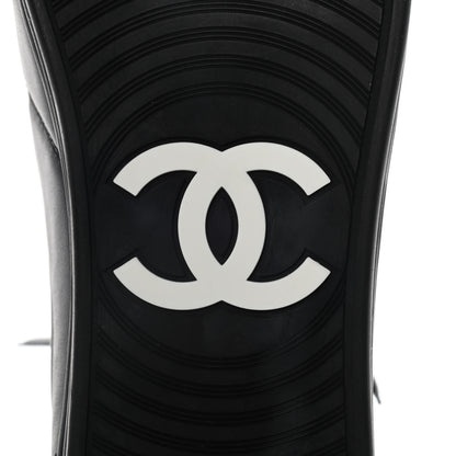 Chanel Calfskin Mens High Top CC Sneakers 41 Black 6 of 9