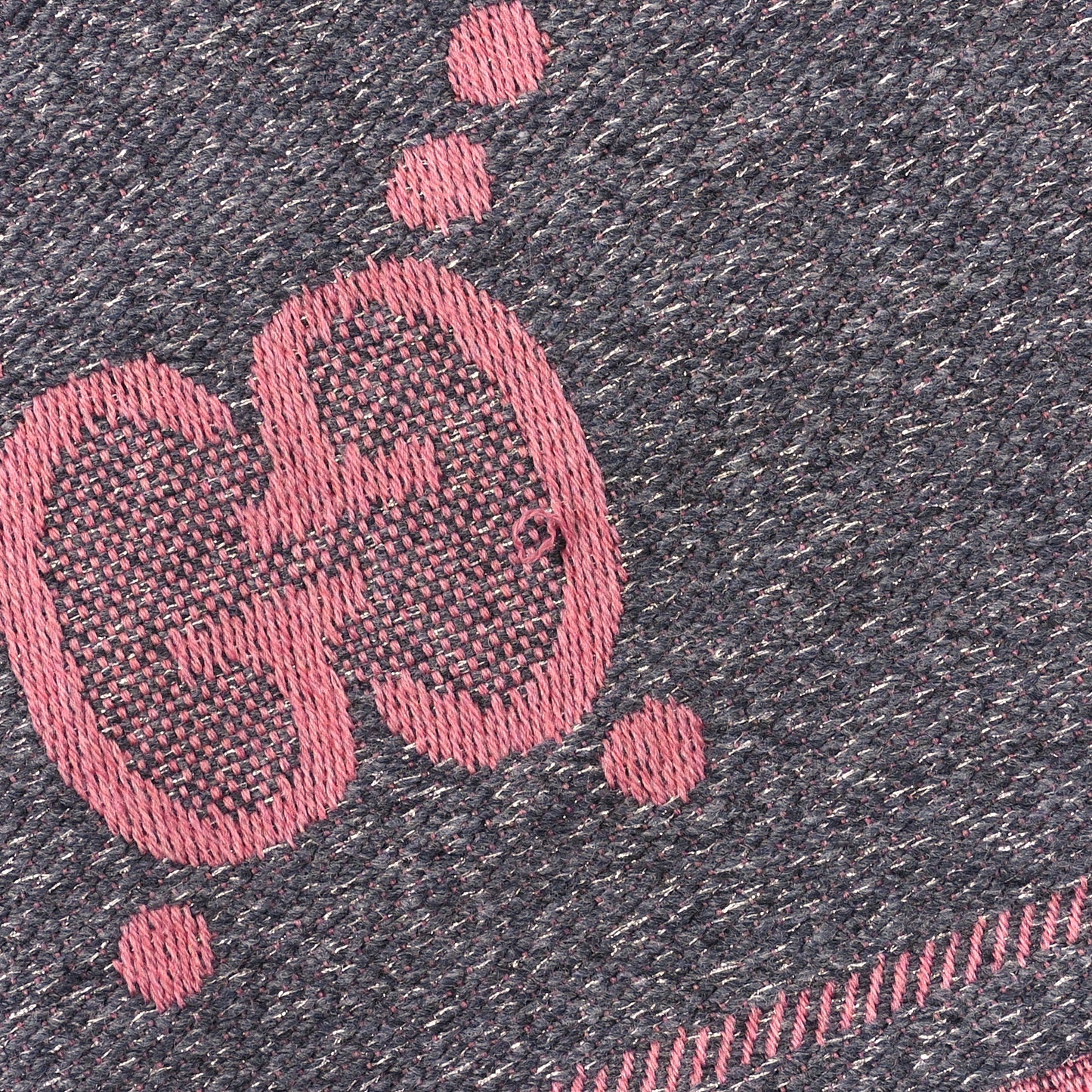 Wool Lame Jacquard Monogram Jumbo GG Lady Nest Lux Scarf Graphite Pink